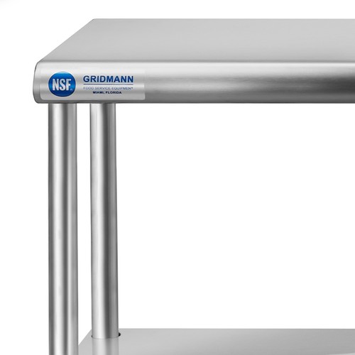 Stainless Steel Commercial Wide Double Overshelf - 72" x 12" - for Prep Table - Picture 5 of 5