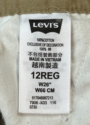 Levi's Cargo Shorts Youth Boys Size 12 Reg 26x19 Beige Tan - Picture 5 of 9