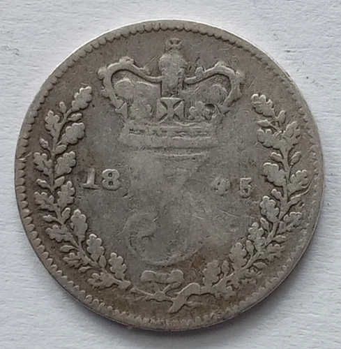 1845 Victoria Threepence — photo from another recent sale