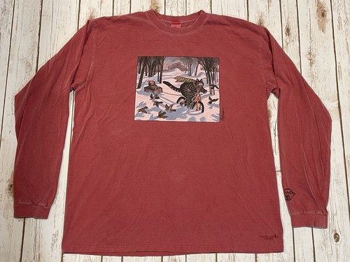 Crazy Shirts Hawaii Kliban Katze Winter Schnee Fahrrad rot Langarmshirt Gr. XL - Bild 1 von 22