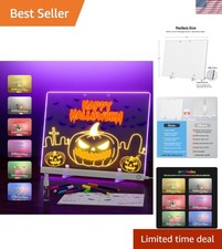 Illuminated Acrylic Message Board - 13.7”x10” LED Whiteboard with Markers