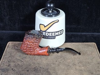 Pipa italiana Estate L'Artigiano Craggy rústica fumada a mano alzada