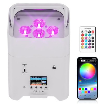 Battery Powered Stage Lights, 9600mAh Rechargeable Par Can Lights 6x18W RGBWA...
