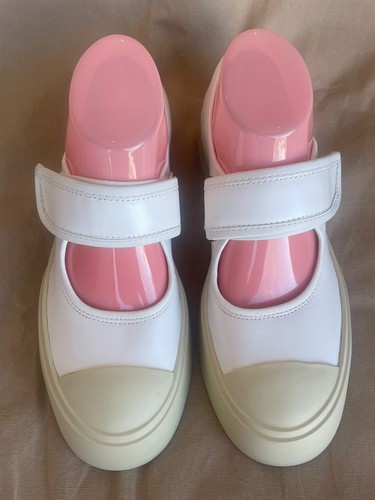 Marni Pablo Women's White leather MaryJane Chunky Sole Shoes Sz 39 US 8.5 - Picture 3 of 11