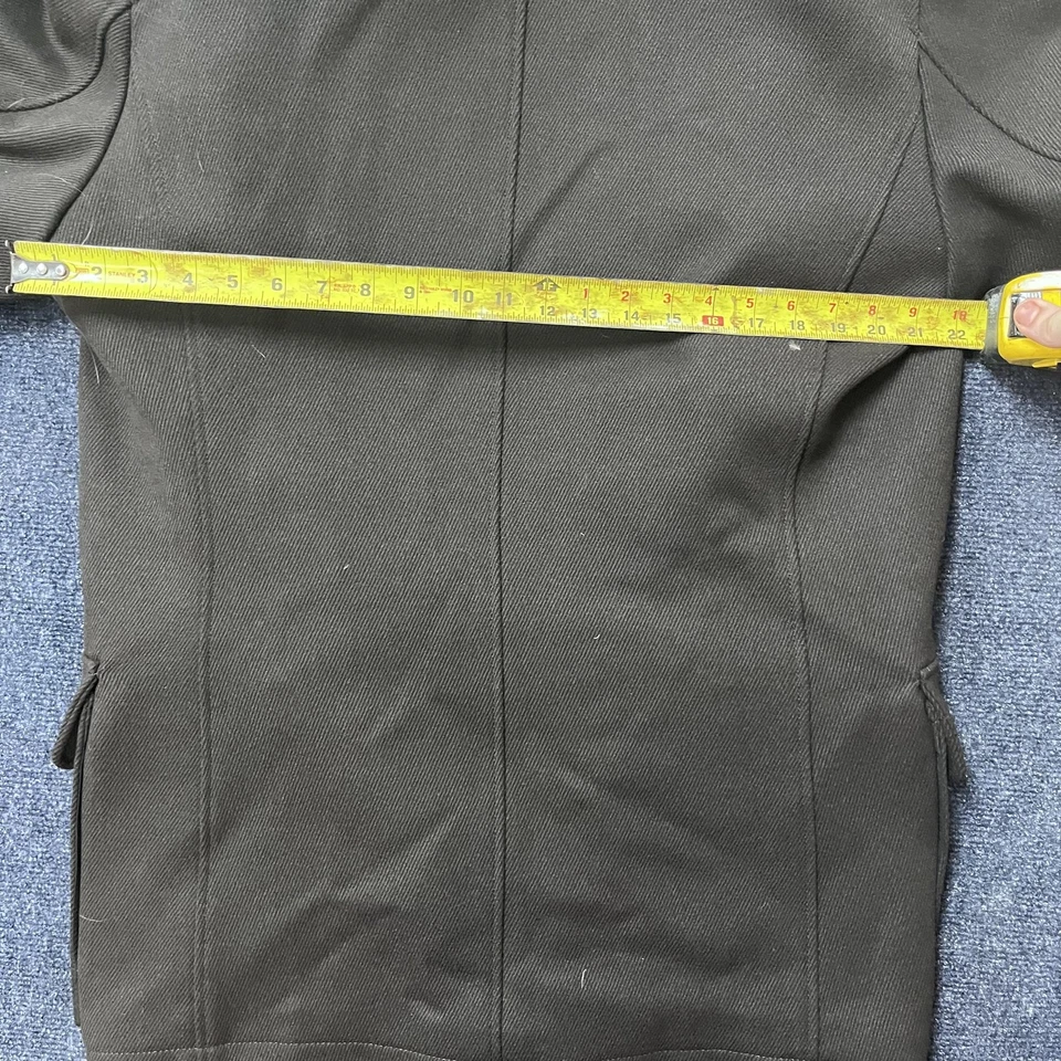 Chaqueta Cole Haan Para Hombre Mediana Marrón Forrada Cuello Soporte Cremallera Bolsillos Frontales a Presión Foto 4 de 4