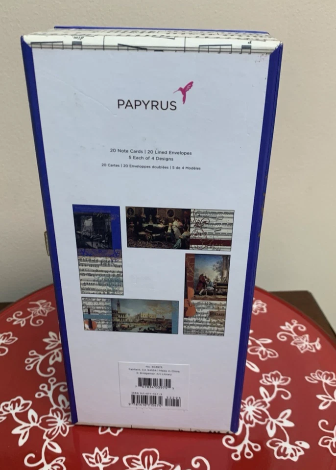 Music By The Masters Classic Musical Composers Blank Papyrus Cards  Set of 20 - Image 3 of 4