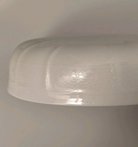 Mikasa Ultima + HK404 Floral Moire White Butter Dish Covered Chip Resistant - Picture 5 of 9