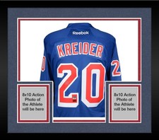 Framed Chris Kreider New York Rangers Autographed Blue Reebok Premier Jersey