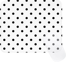 Square Cute Dots Mouse Pad with Stitched Edge, Premium Waterproof Cloth Aestheti