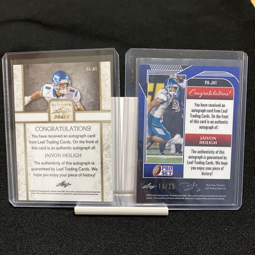 2022 Leaf Ultimate Draft Javon Heilig Coastal Carolina Auto /35 Set Of 2 #BAJH1 - Picture 8 of 24