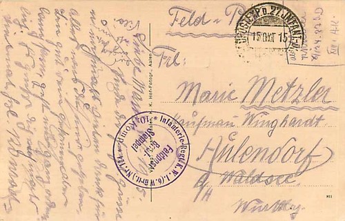 AK - Feldpost - Hüttenlager - Infanterie-Regiment 124 - Erster Weltkrieg - Bild 2 von 2