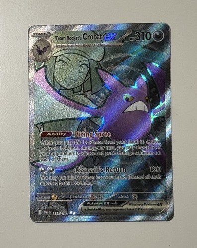 Team Rocket's Crobat ex 217/182  Destined Rivals Pokemon Card TCG - Picture 2 of 3