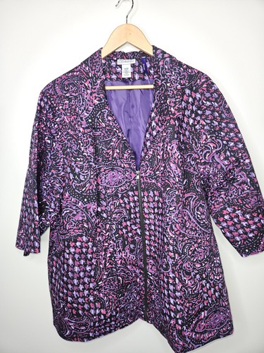 Maggie Barnes Catherine's Jacket 3XWP Purple Paisley Tapestry Fairy Cotton Boho - Picture 1 of 13