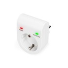 DIGITUS Überspannungsschutzadapter Power / Schutz-LED 16 A 3.500W Weiß Adapter