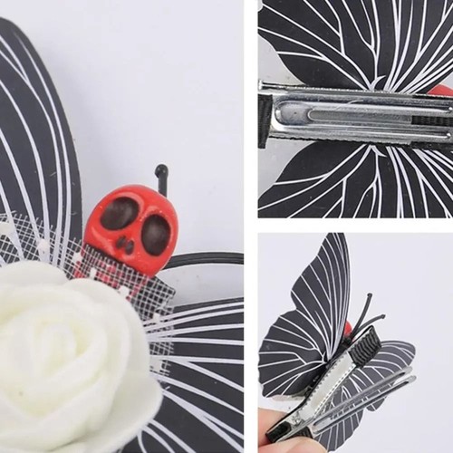 Gothic Skeleton Butterfly Hair Clip Ghost Women Headwear Hair Accessories - Picture 4 of 8