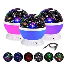Rotating Starry Sky Projection Night light Moon Star Lamp for Kids Baby Party US