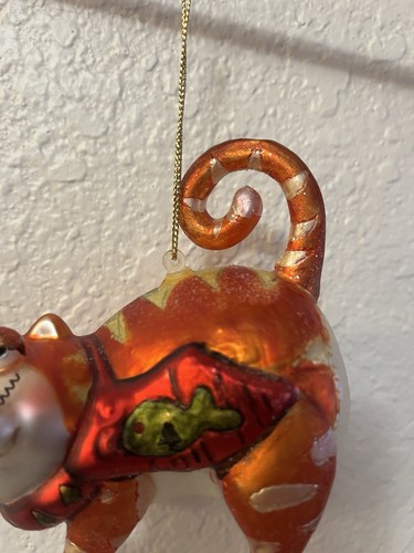 4" ORNAMENT Tabby CAT Gary Paterson BLOWN GLASS ADORABLE - Picture 6 of 9