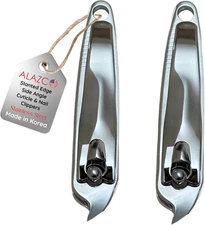 2 Slanted Edge Nail Clippers & Cuticle Trimmer Side Angle Clipper Pedicure Manic