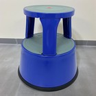 Kick Step Stool Swift Metal Heavy Duty Roll Around Non Slip Ladder Blue