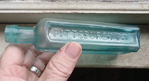 OPEN PONTIL S.M.KIER PETRÓLEO PITTSBURG 1850S BOTELLA DE MEDICINA DE ACEITE DE ROCA TEMPRANA - Imagen 10 de 16