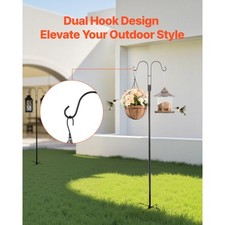 VEVOR Double Shepherds Hooks for Outdoor, 8 Pack 60 Inch Heavy Duty Bird Feeder
