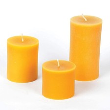100 Beeswax Pillar Candle, Long Burn Time Honey Fragrance, Smokeless Dripless
