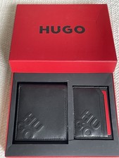 Hugo Leather Wallet & Credit Card Holder Gift Set NEW Original Box COST £124