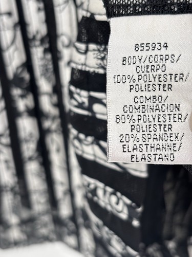 Victor Costa Vintage Jacket Womens 10 Black White Floral Striped Zip Up Sheer - Picture 8 of 18