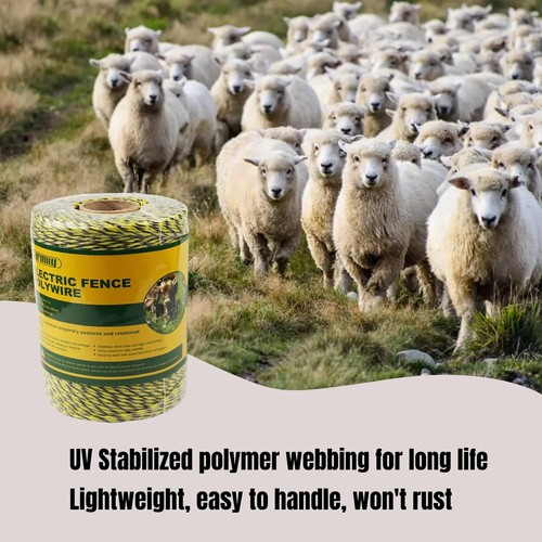 Portable Electric Fence Polywire 1312 Feet 400 Meter 6 Conductor Yellow and B... - Picture 4 of 9