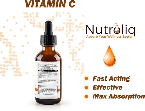 Liposomal Vitamin C Liquid Drops Vegan Supplements Quick-Absorbing 2000mg UK - Picture 8 of 11