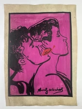 Andy Warhol COA Art Painting Original Drawing Vintage Paper Signed