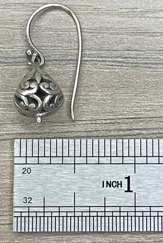 Annika Witt Sterling 925 Filigree Teardrop Dangle Hook Earrings Signed ATI ID - Picture 8 of 9