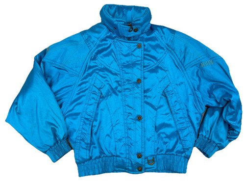 Descente Metallic Blue Ski Coat Jacket Snowboard Winter Late 80’s Italy M/L - Picture 2 of 15