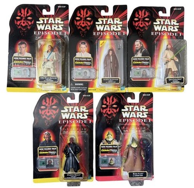 1998 Star Wars Episode 1 Actionfiguren 5 Stück Comtech Chip Darth Anakin 4''