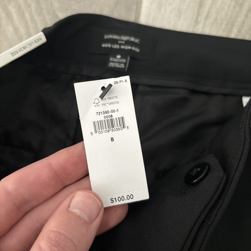 NWT Banana Republic Sculpted Stretch Wide Leg Trouser Pants Black Womens Sz 8 - Picture 6 of 9