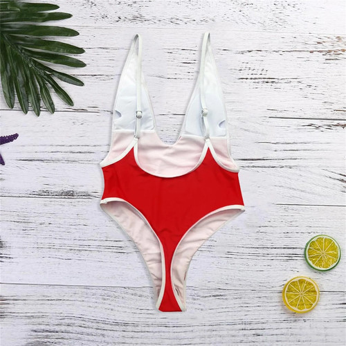 Sexy Traje de baño de verano 2025 con cuello en V profundo para mujer Traje de baño de una pieza sin espalda Playa - Imagen 16 de 21