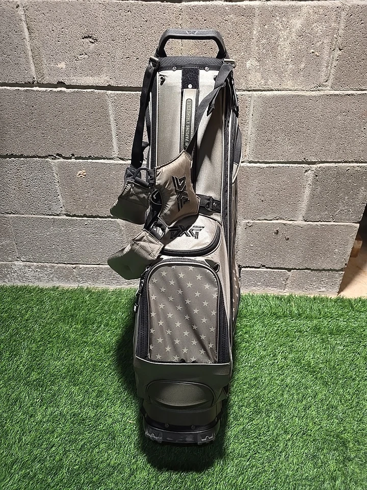 Bolso de pie PXG verde diseño bandera americana como nuevo 4 vías con cubierta de lluvia 35" de alto B#2 Foto 4 de 4