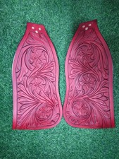 Leather Western Pair of Fender For Horse Saddle Hand Tooled Replacement Fenders.
