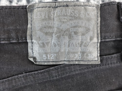 Levis 512 Slim Tapered Black Denim Jeans Größe 33x30 Hose Stretch - Bild 10 von 14