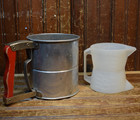 FLOUR SIFTER WET DRY ONE CUP MEASURE TOOL 2 IN 1 BAKING BASICS KITCHEN 2PC LOT