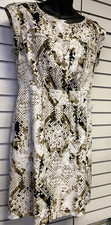 Worthington Dress Womens 8 Snakeskin Print Short Sleeve Pockets Work Casual