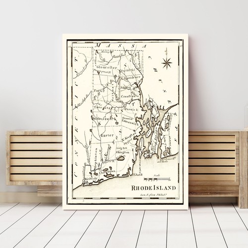 Old Map of Rhode Island 1795 - Vintage Rhode Island Art - Picture 3 of 29