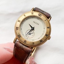 GUCCI 3000.2.L Beige Quartz Ladies Watch 25mm Vintage Authentic Running