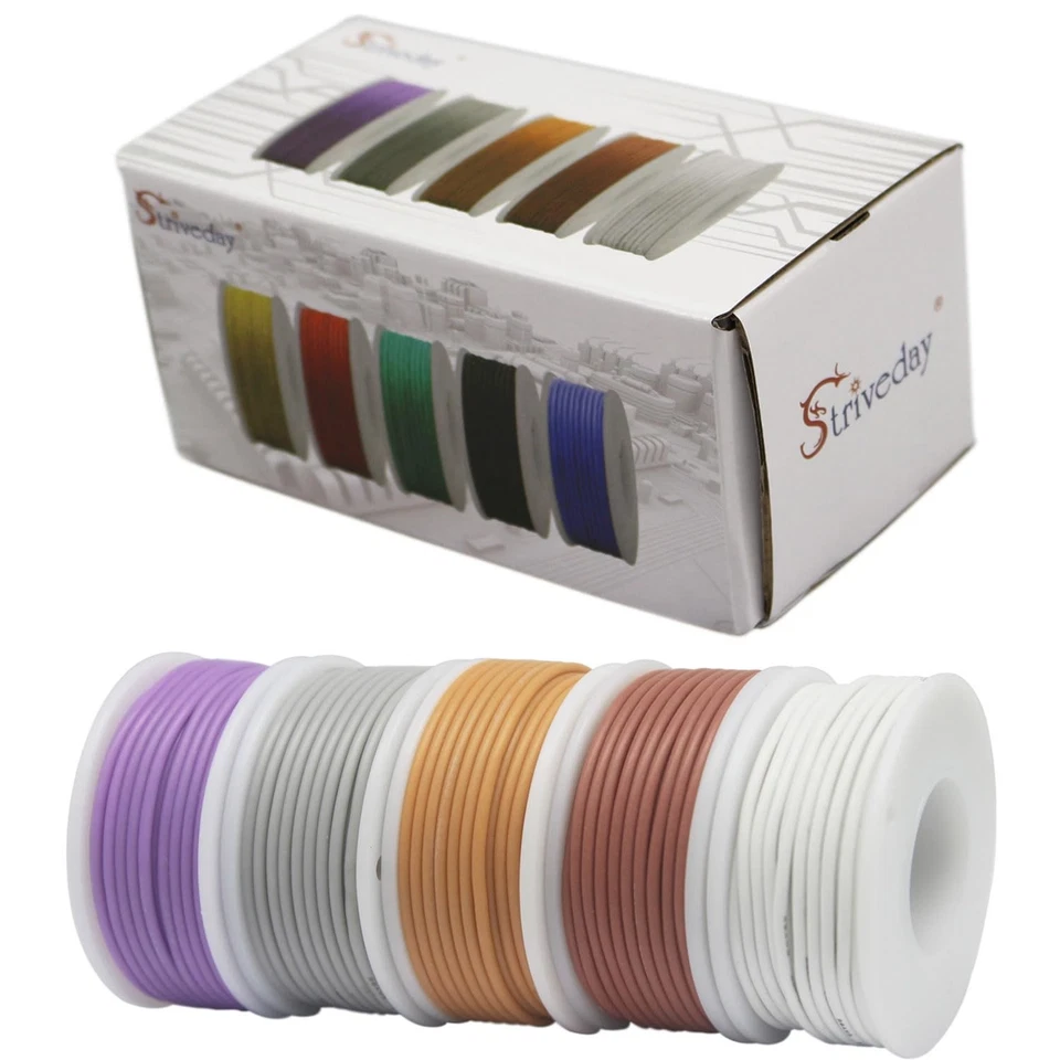 Strivedayâ„¢ 30 AWG Flexible Silicone Wire Electric wire 30 gauge Coper Hook Up Foto 3 de 4