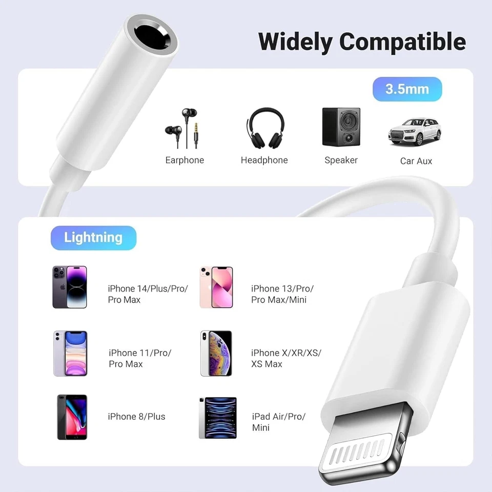 Genuine 3.5mm Apple iPhone Jack Connector cable Headphone Aux All IOS Devices UK - Image 2 of 4