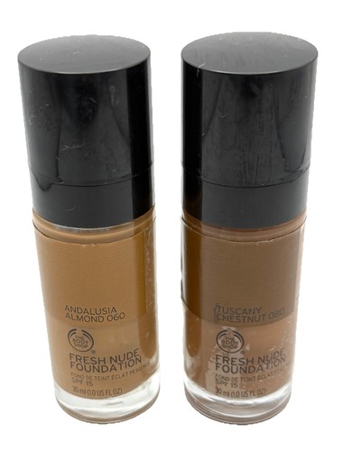 The Body Shop Fresh Nude Foundation Tuscany Chestnut 080 & Andalusia Almond 060 - Picture 3 of 16