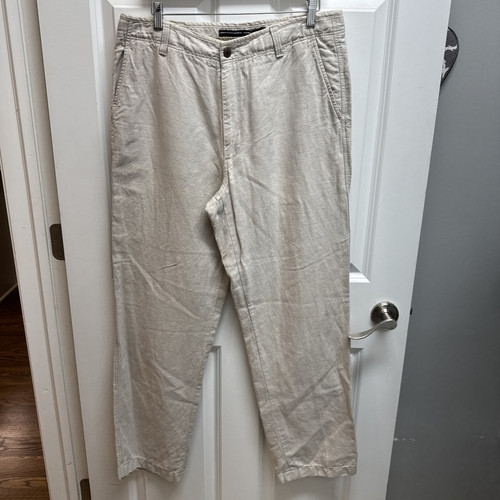 Nautica Linen Blend Men’s Casual Pant Flat Front Size 34 x 32 Beach Summer Vaca - Picture 1 of 10