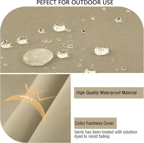 Idee Waterproof fade-resistant patio chair cushions set of 4, 16.5x16.5" beige - Picture 5 of 12