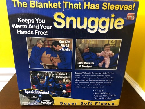 New Original 2009 Snuggie As Seen On TV Blue Fleece Blanket That Has Sleeves! - Picture 3 of 6