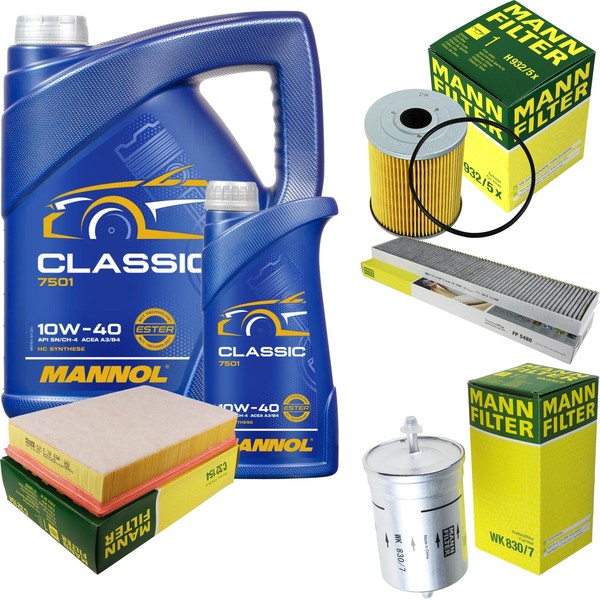 Mann Inspektionspaket 6L Mannol Classic 10W-40 FüR VW Sharan 2.8 VR6 Ford Galaxy-image